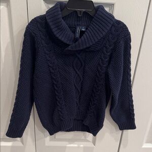 Janie and Jack Dark Blue Cowl Neck Sweater